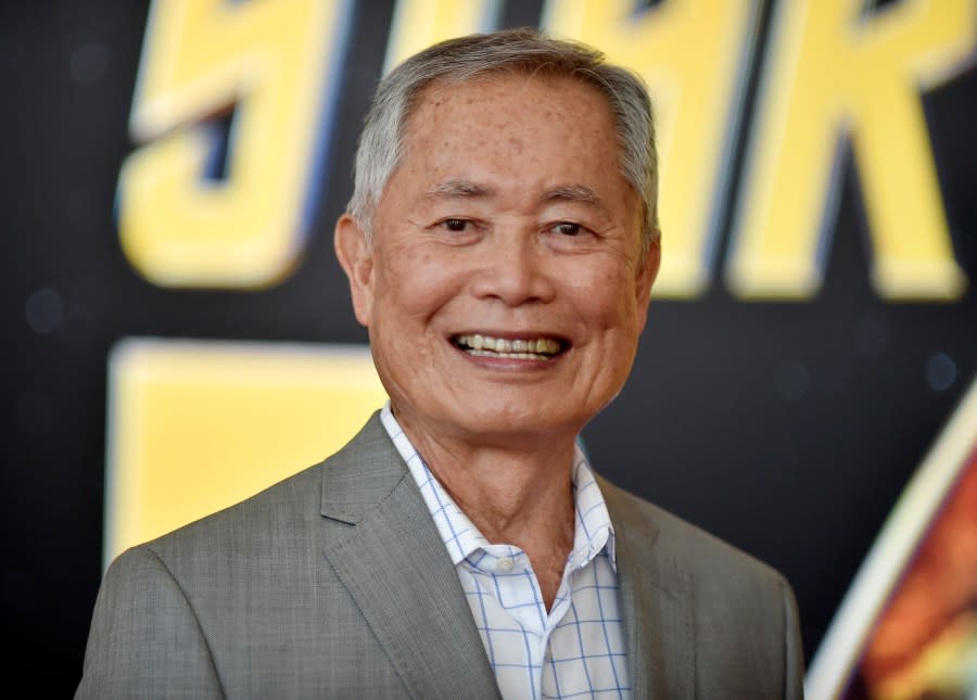 FILE – George Takei arrives at the Star Trek Day celebration in Los Angeles on Sept. 8, 2021. Takei has a picture book scheduled for next spring that draws upon his early childhood years spent in internment camps for Japanese-Americans. Takei’s “My Lost Freedom,” illustrated by Michelle Lee, will be published April 30. (Photo by Richard Shotwell/Invision/AP, File)