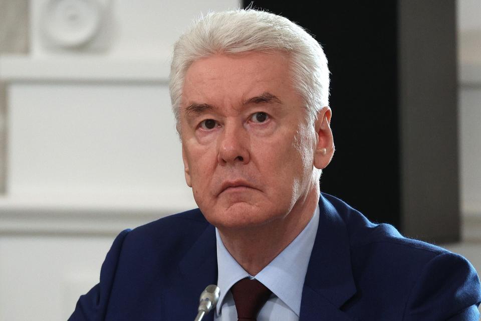 FILE - Moscow Mayor Sergei Sobyanin attends a meeting with Russian President Vladimir Putin on the development of inland water transport at the North River Terminal in Moscow, Russia, Tuesday, June 20, 2023. Sobyanin could be an establishment-supported candidate for Russian president if Vladimir Putin does not run for reelection or becomes incapacitated before the vote in March 2024. (Egor Aleev, Sputnik, Kremlin Pool Photo via AP, File)