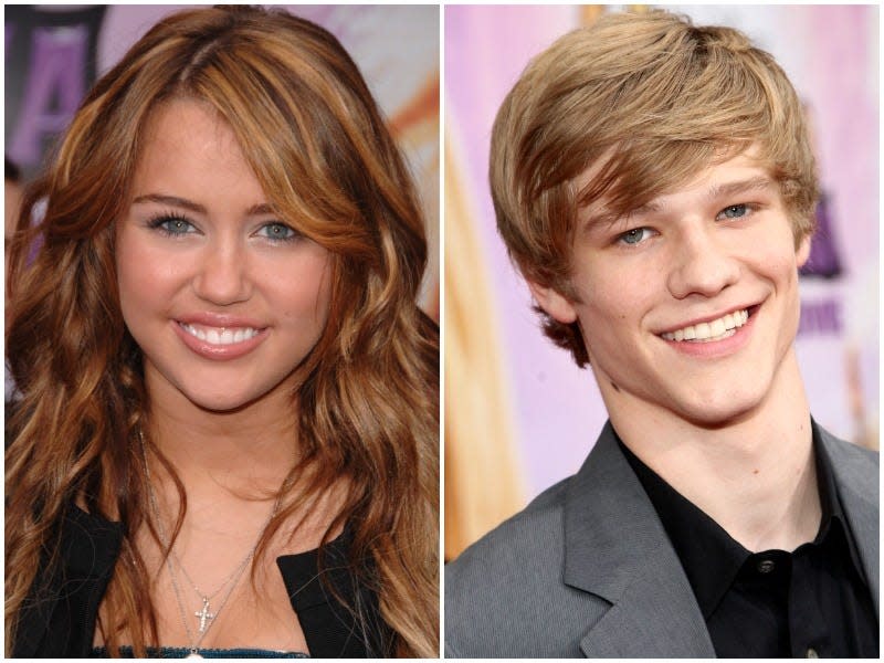 A composite image of Miley Cyrus and Lucas Till.