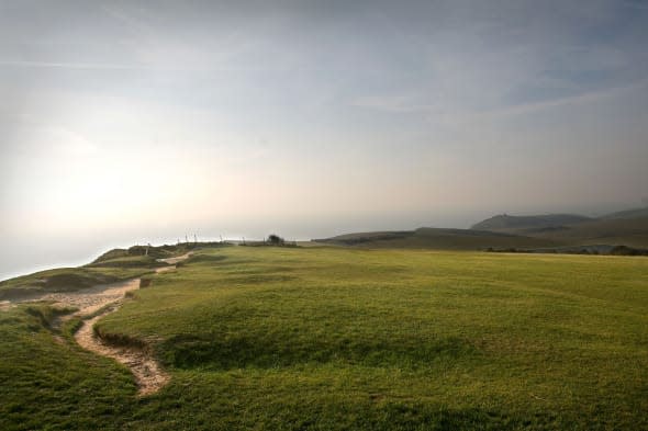 The Cliff tops seen at Beachy Head in Eastbourne, East Susse