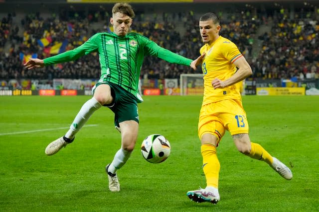 Conor Bradley, left, impressed for Northern Ireland 