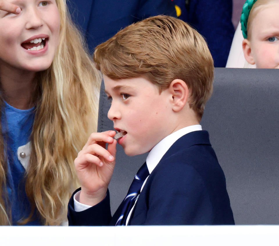 Prince George eating