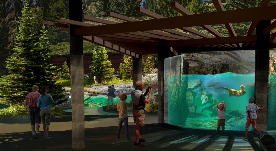 Artist rendering of proposed North America Trek exhibit, a $40 million reconstruction of the Columbus Zoo and Aquarium's oldest area of the zoo. Shown are exhibits for the North American river otters.
(Credit: Columbus Zoo and Aquarium)