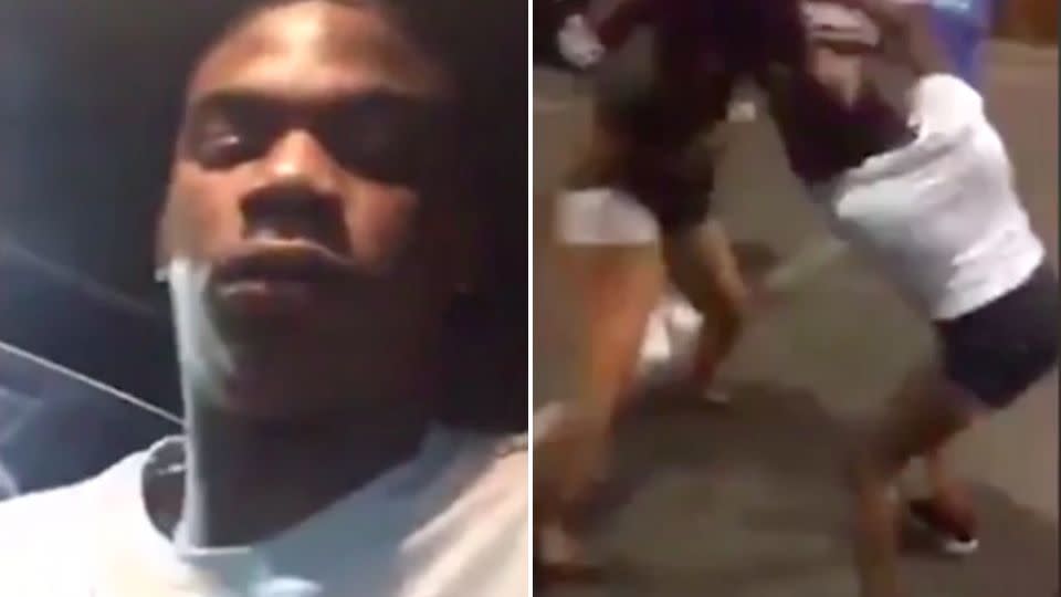 A man was filming two girls fighting in a car park when he got shot.