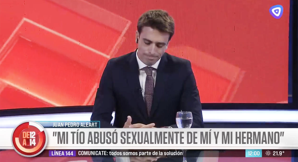 Juan Pedro Aleart revela en vivo que él y sus hermanos fueron abusados por su padre y tío. Foto: Captura de video X vía @elTresTV