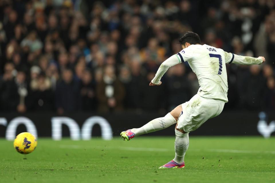 Son Heung-min capped off a fine evening with a well-taken penalty (AP)