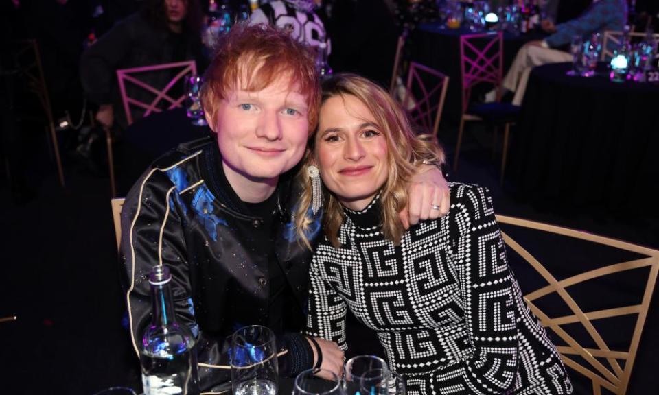 Ed Sheeran and Cherry Seaborn at the 2022 Brit awards.