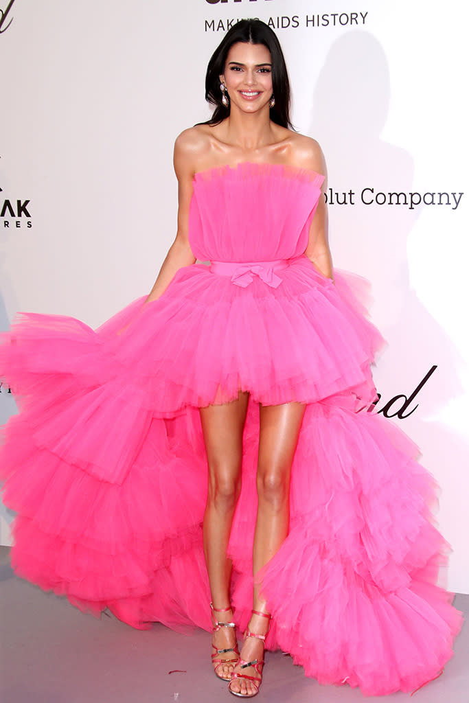 Kendall Jenner in Giambattista Valli x H&M at the amfAR Gala. - Credit: Matt Baron/Shutterstock