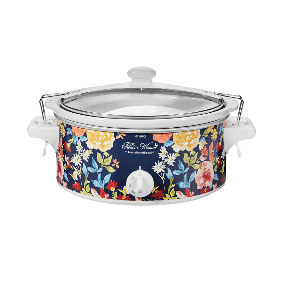 <p>Whether it’s a 6-pound chicken or a 4-pound roast, this floral-painted 6-quart slow cooker can handle it. Plus, it will look so pretty sitting in your kitchen. <br><strong><a rel="noopener" href="https://fave.co/2Qnfn7U" target="_blank" data-ylk="slk:SHOP IT;elm:context_link;itc:0;sec:content-canvas" class="link ">SHOP IT</a>:</strong> $26, <a rel="noopener" href="https://fave.co/2Qnfn7U" target="_blank" data-ylk="slk:walmart.com;elm:context_link;itc:0;sec:content-canvas" class="link ">walmart.com</a> </p>