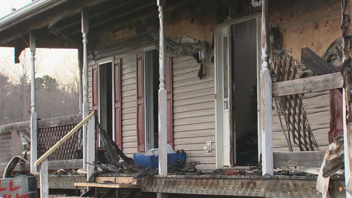 A family of nine escaped a fire that destroyed a home on Feb 18 on Mount Vernon Road in Rowan County.