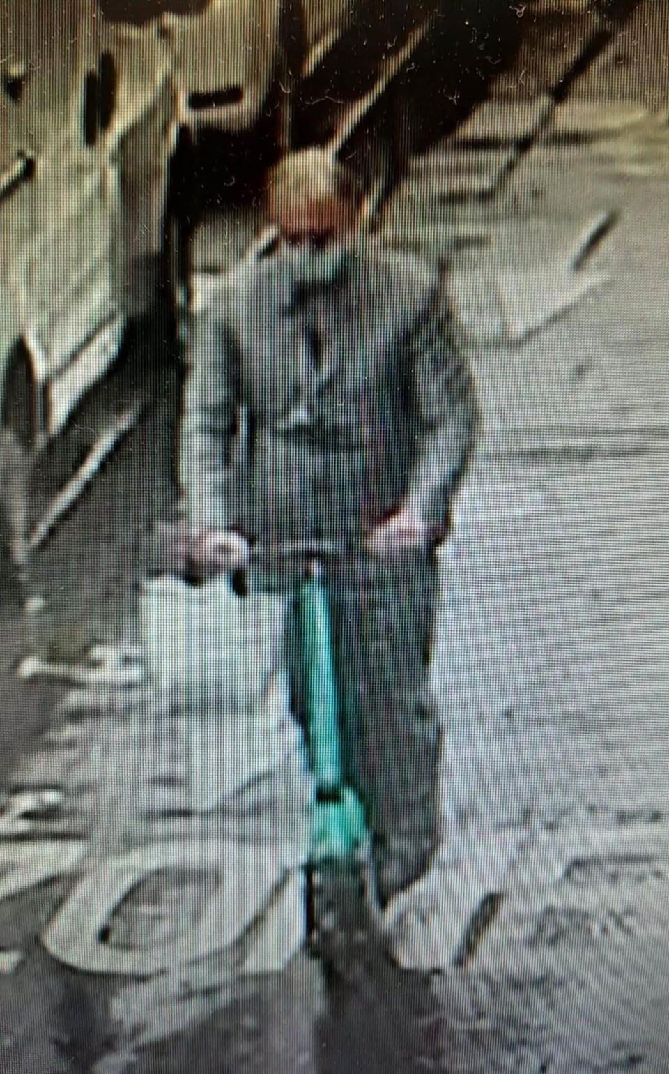 A handout photo obtained on July 28, 2021 shows a man using a stand-up scooter after he allegedly robbed the Parisian jeweller - AFP