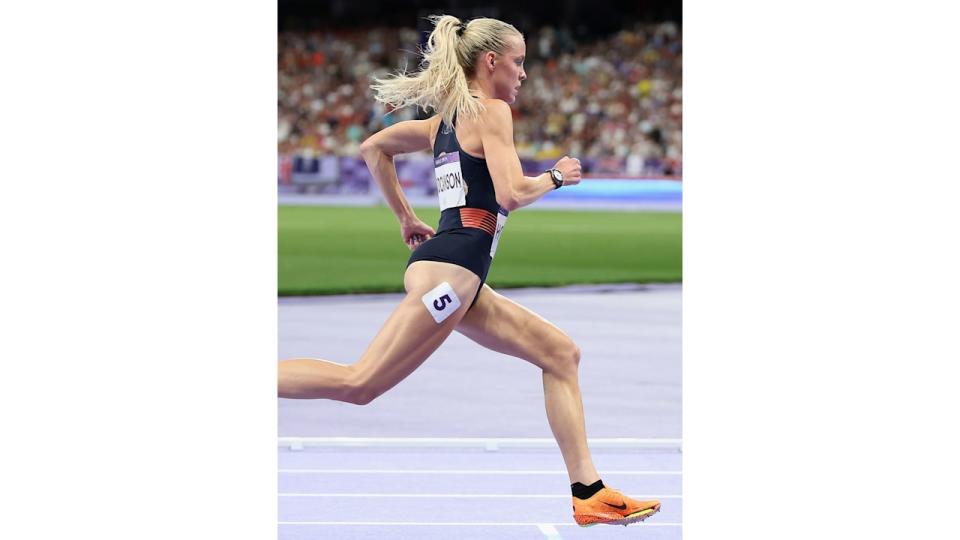 Keely competing in the Women's 800m Final on day ten of the Olympic Games