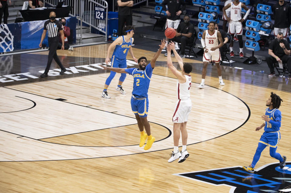 Alex Reese's 3 was a great moment for college basketball fans, and not a great moment for under bettors. (Photo by Ben Solomon/NCAA Photos via Getty Images)