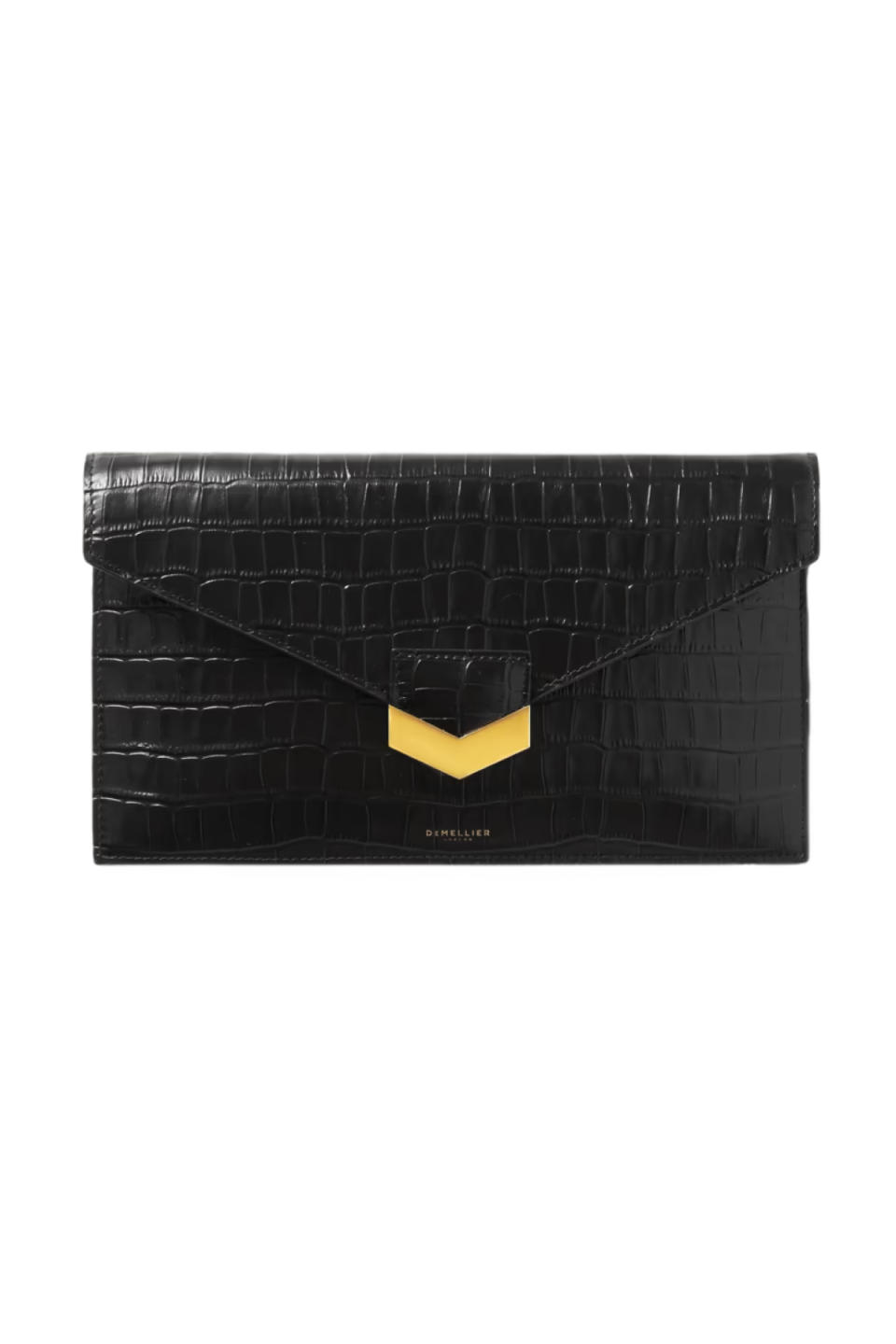 + NET SUSTAIN London croc-effect leather clutch