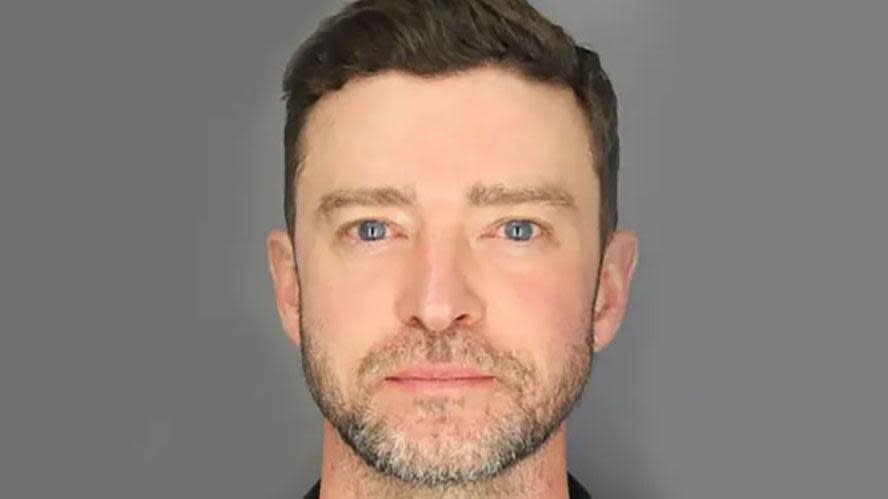 A mugshot of Justin Timberlake