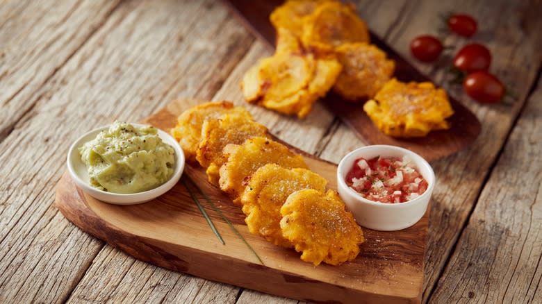 tostones and sauce dish