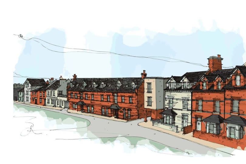 The new block of student homes that will be built in Howell Road, Exeter