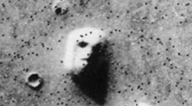 The 'Face of Mars' as spotted by the Viking 1 Orbiter in 1976. Source: NASA