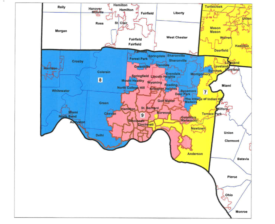 GOP map of proposed Ohio Senate districts in Hamilton County