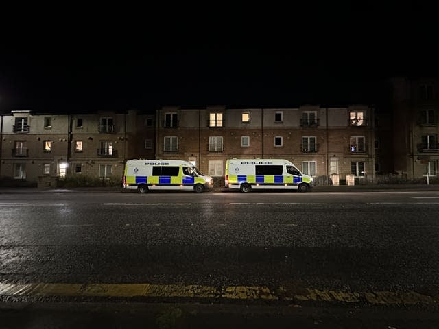 The scene in the Niddrie area of Edinburgh on Saturday night after a serious disturbance 