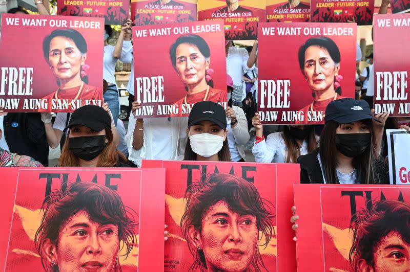 Protest against the military coup in Yangon