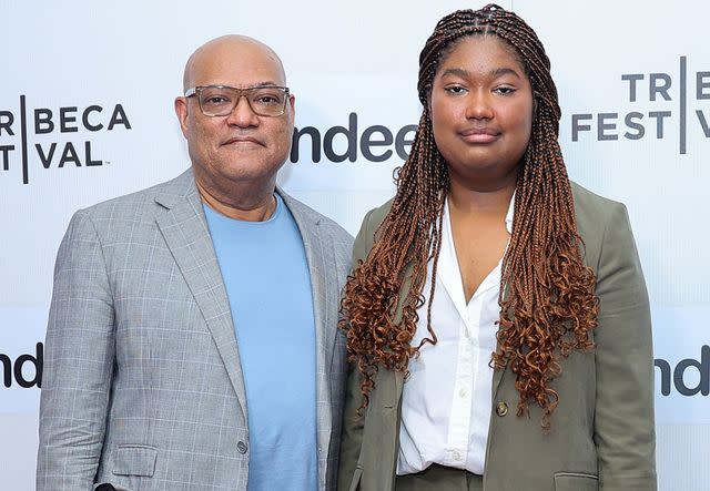 <p>Tayfun Coskun/Anadolu Agency/Getty</p> Laurence Fishburne poses with his daughter Delilah Fishburne on the Red Carpet of 'THE CAVE OF ADULLAM' at 2022 Tribeca Festival in New York City on June 13, 2022.