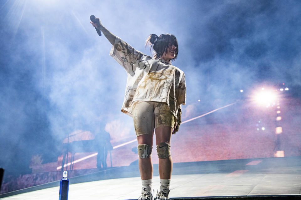 Billie Eilish in Conrad at the 2022 Coachella Valley Music and Arts Festival. - Credit: Amy Harris/Invision/AP