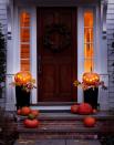 <p>Mimic the fall foliage outside with our easy pumpkin carving template. Plop the glowing lanterns atop a pair of planters to welcome trick-or-treaters. </p><p><em><a href="https://www.goodhousekeeping.com/holidays/halloween-ideas/a24856/pumpkin-lanterns/" rel="nofollow noopener" target="_blank" data-ylk="slk:Get the tutorial for Leafy Garland Pumpkin »;elm:context_link;itc:0;sec:content-canvas" class="link ">Get the tutorial for Leafy Garland Pumpkin »</a></em> </p>