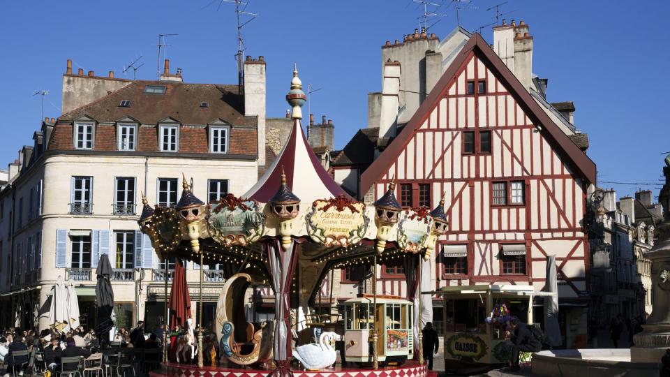 view of famous place francois rude in dijon, france