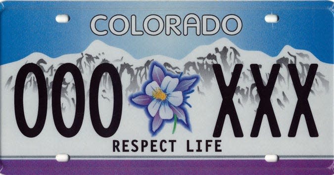 The Columbine 'Respect Life' license plate was the best-seller in the specialty plate category in Colorado in 2023.