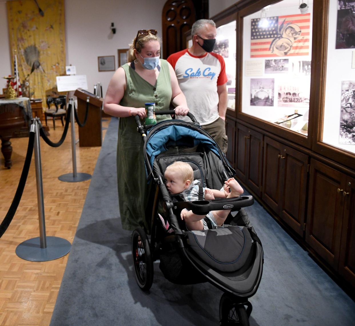 Deacon Jett visits the reopened  McKinley Presidential Library & Museum on Tuesday with his mother, Hannah Freshour, and grandfather, Bob Freshour, of Canton Township.