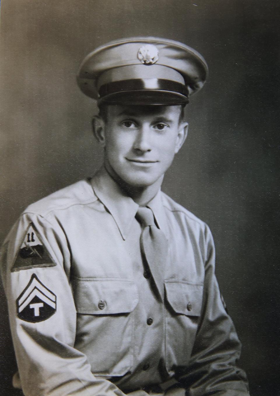 Sam Humphrey during World War II. He turns 102 on Saturday.