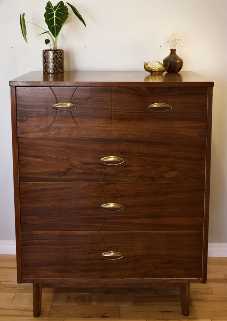 Reddit screenshot of the after picture of someone's renovated dresser.