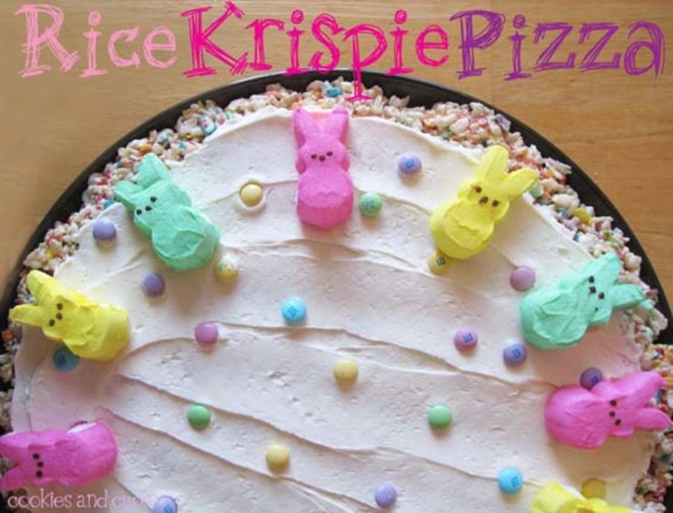 <p>Cookies & Cups</p><p>This fun Peeps Pizza is colorful and cute!</p><p><strong>Get the recipe: <a href="http://cookiesandcups.com/rice-krispie-treat-pizza/" rel="nofollow noopener" target="_blank" data-ylk="slk:Easter Dessert Rice Krispies Peeps Pizza;elm:context_link;itc:0;sec:content-canvas" class="link ">Easter Dessert Rice Krispies Peeps Pizza</a></strong></p>