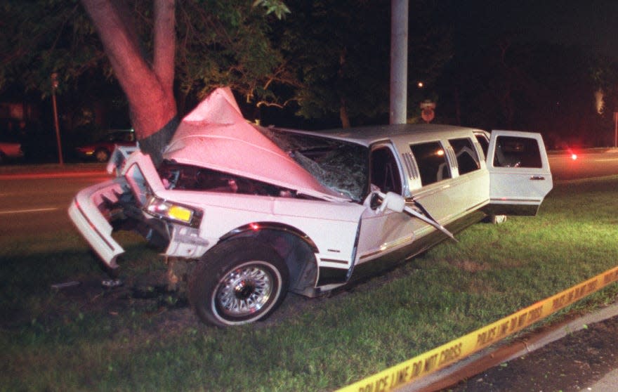 The limo with Vladimir Konstantinov and Slava Fetisov, Detroit Red Wings players who had just won the 1997 Stanley Cup as passengers, crashed into a tree in Birmingham, MI on June 13, 1997. The limo driver, who had a suspended license, fell asleep at the wheel. The vehicle drifted across three lanes on Woodward Avenue and slammed head-on into a tree.