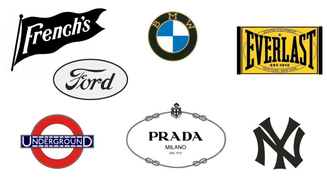  Selection of 1910 logos. 