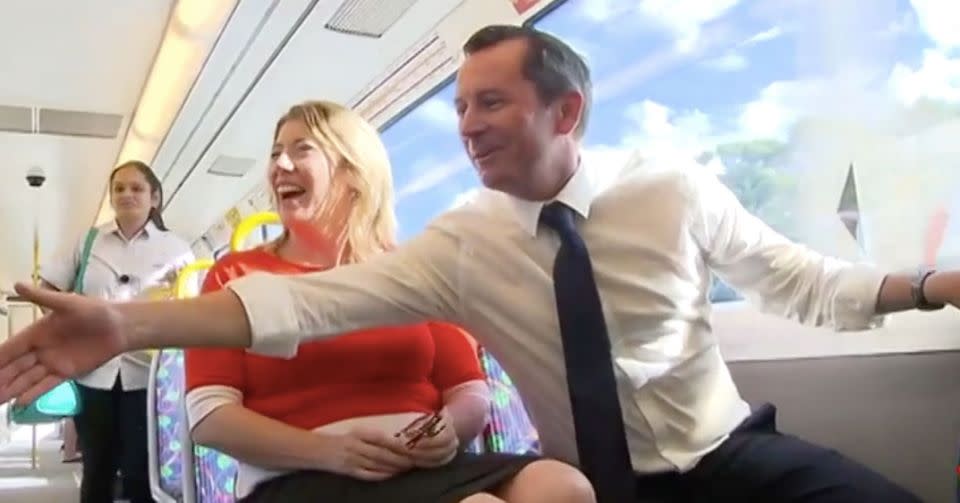 Premier McGowan with Transport Minister Rita Saffioti. Photo: 7 News