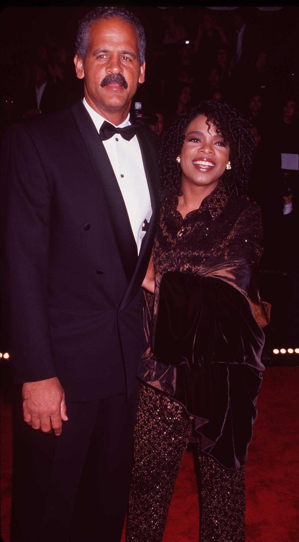 Oprah Winfrey and Stedman Graham at the 24th annual People's Choice Awards in January 1998, six months after her visit to Greenville's Hagley Museum & Library.