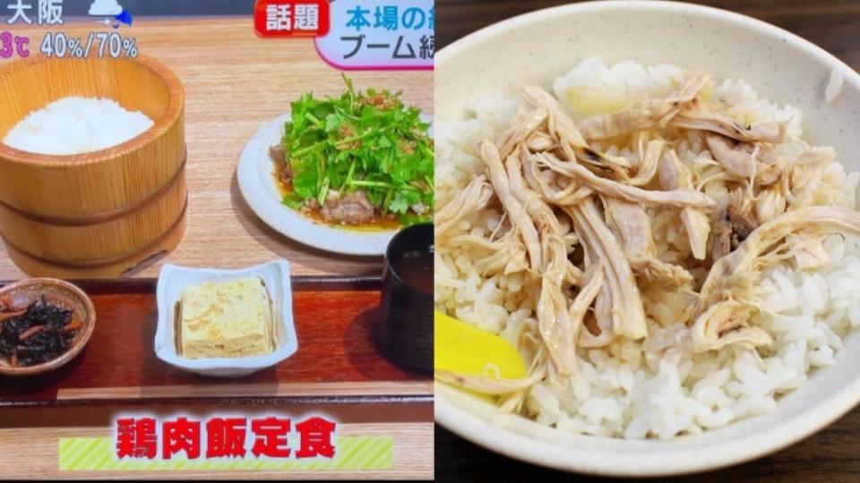 日本雞肉飯與台灣雞肉飯完全不同。（圖／左翻攝自 X@まくん 棕色是正義，右為shutterstock達志影像）