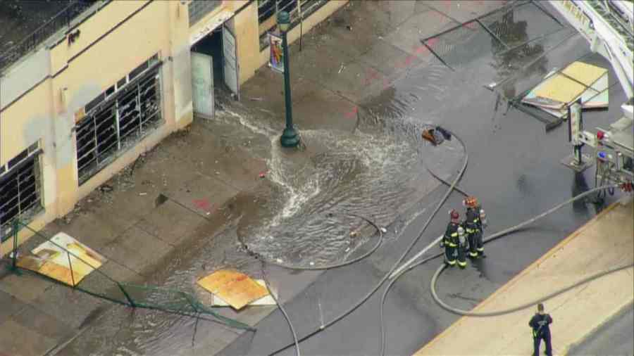 A large fire burning in a home at Colfax and Franklin Street on March 13, 2023