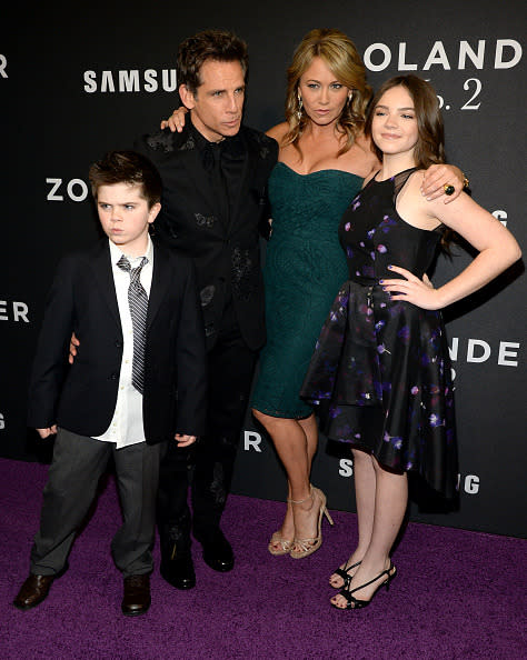The Stiller family all giving their best Blue Steels at the “Zoolander 2″ world premiere at Alice Tully Hall on February 9, 2016 in New York City. 