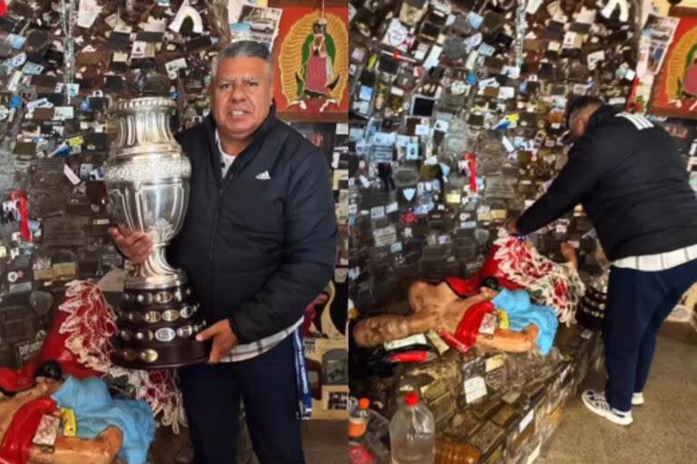 Tapia llevó la Copa América a la Difunta Correa (Foto: Captura de video / Instagram @chiquitapia)