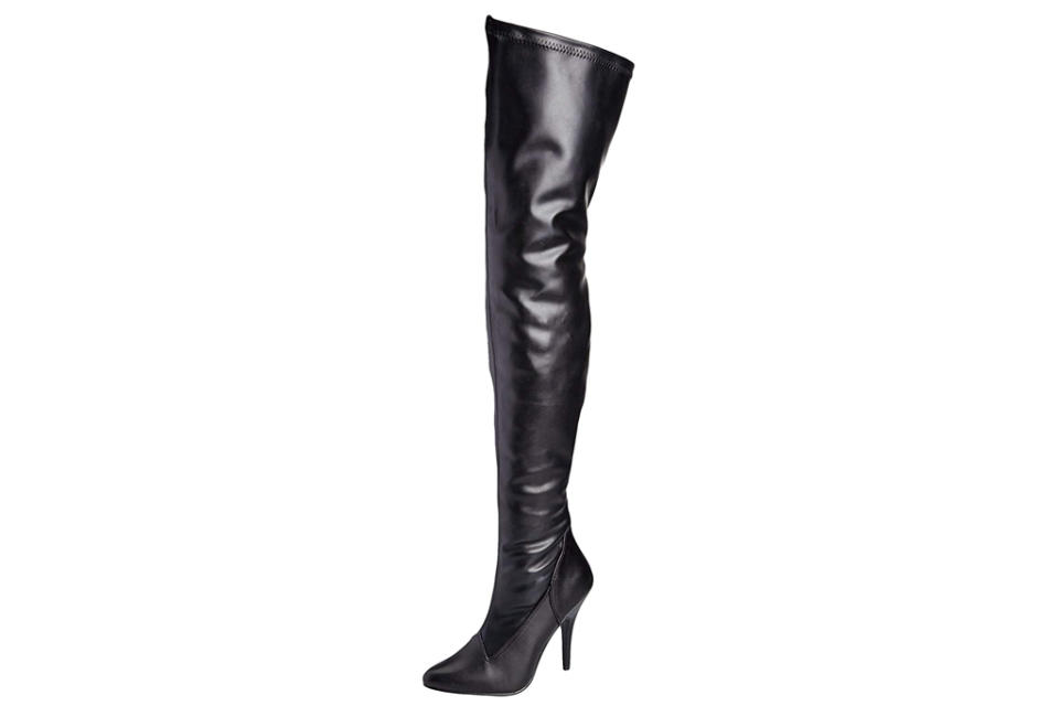 black, thigh-high boots, over the knee boots