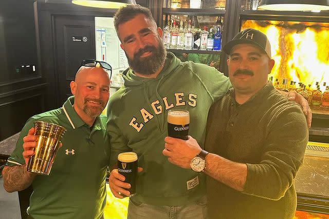 <p>Mediaâ€™s Towne House</p> Jason Kelce celebrates St. Patricks Day