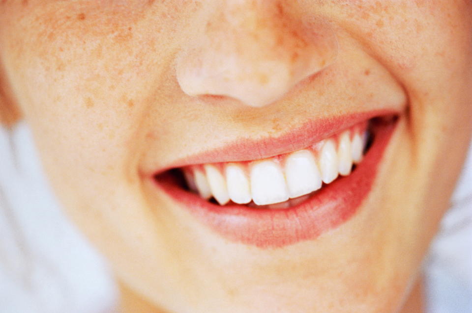 Pearly whites are just one swipe away. (Photo: Getty)
