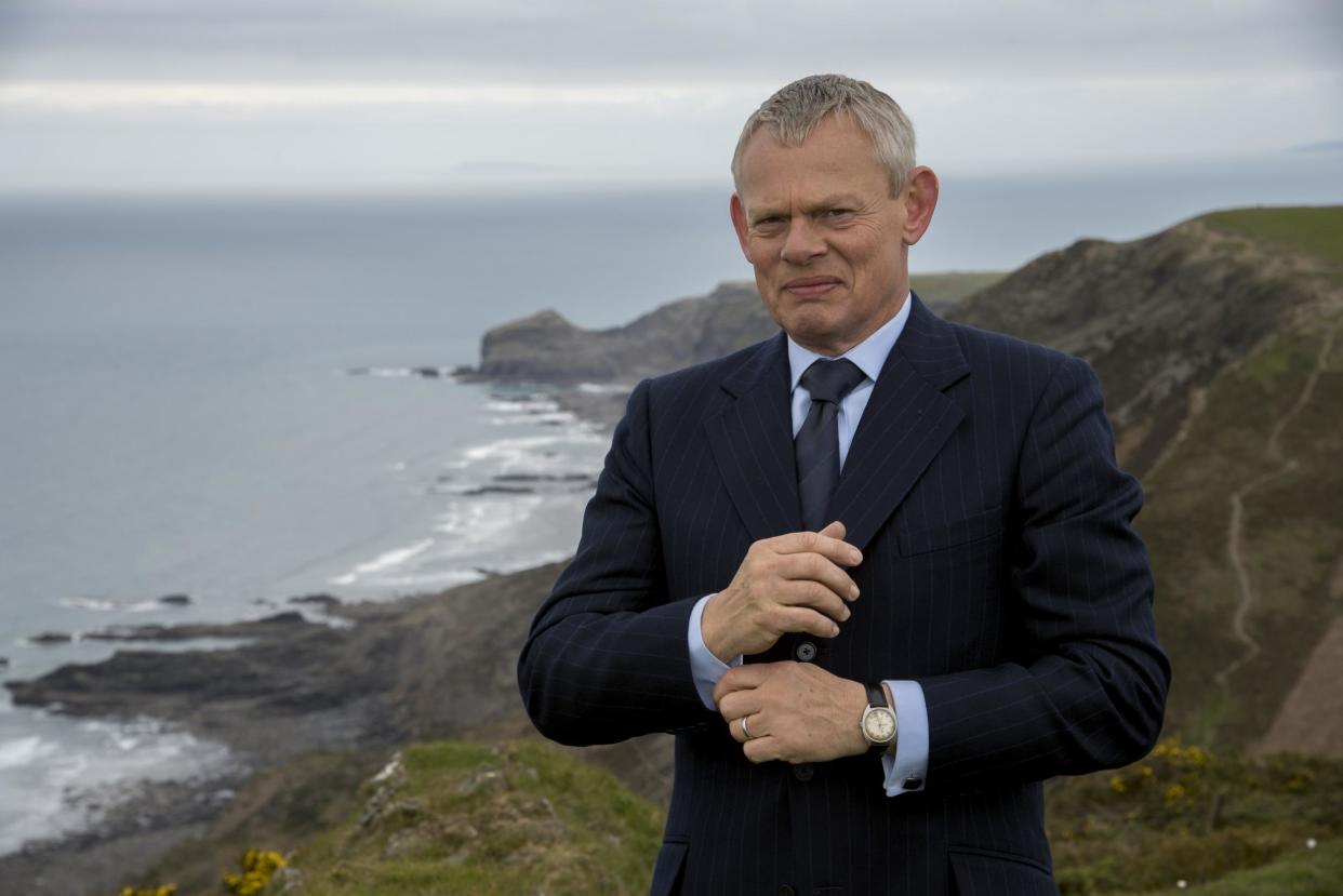 Martin Clunes as Doc Martin in Port Isaac: ITV