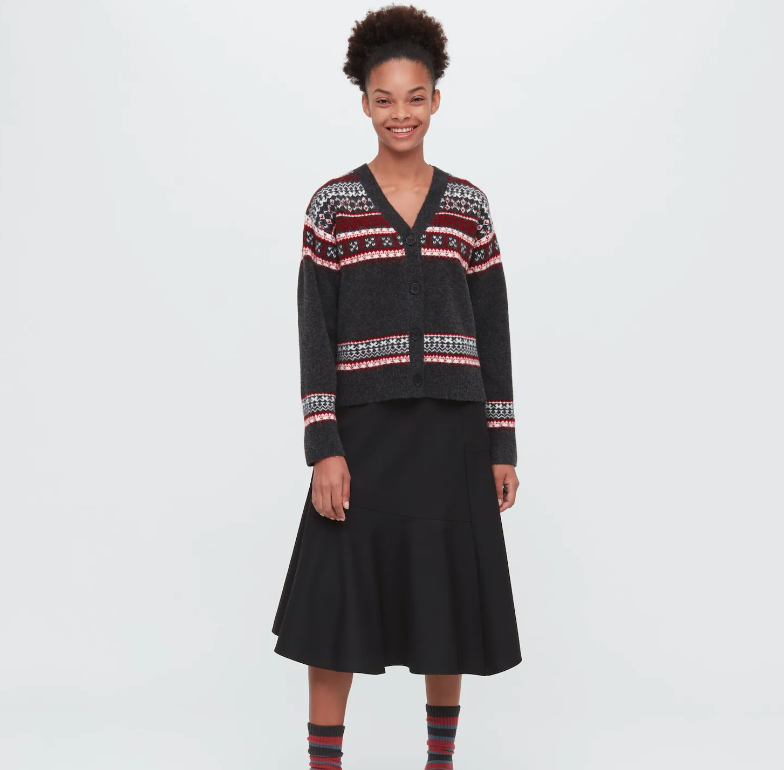 JW Anderson Souffle Yarn Fair Isle Cardigan. Image via Uniqlo.