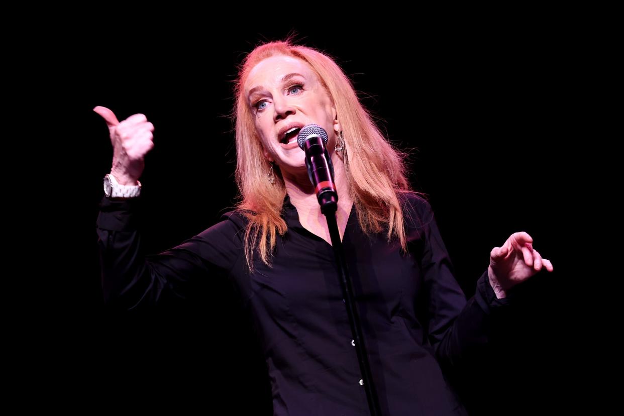 FILE - Kathy Griffin performs onstage during FRIENDLY HOUSE LA Comedy Benefit hosted by Rosie O'Donnell at the Fonda Theatre in Los Angeles on July 16, 2022. Griffin will appear in Augusta on Dec. 7.