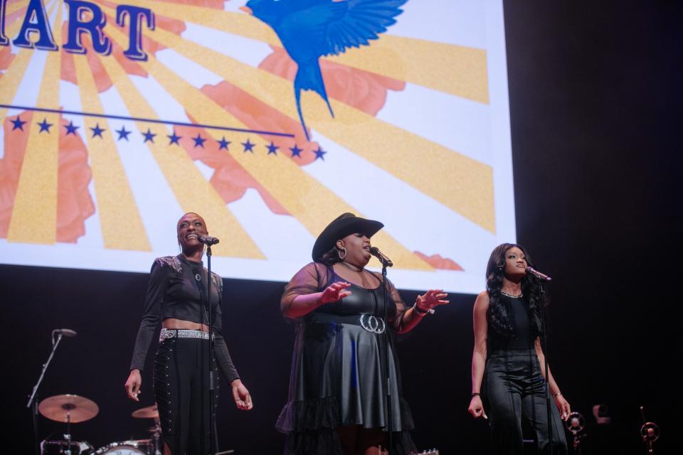 Chapel Hart onstage to close Song Suffragettes 10th Anniversary event at Fisher Center at Belmont University, March 27, 2024