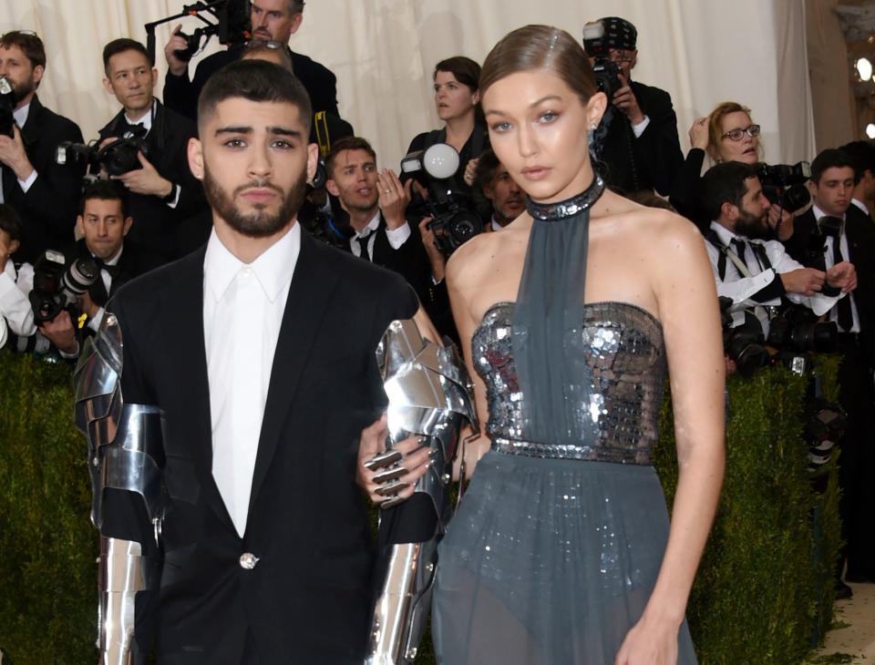 Zayn Malik and Gigi Hadid arrive at The Metropolitan Museum of Art Costume Institute Benefit Gala in New York on May 2, 2016 .